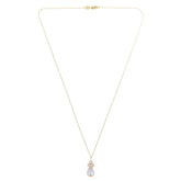 Absolute 10K Yellow Gold Cluster Round & Pear Pendant with Chain, 18"